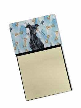 Black Italian Greyhound Coworker Watercolor Sticky Note Holder Refillable Dispenser product image at NuMercy