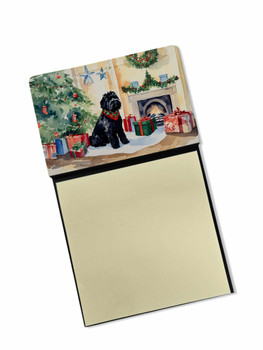 Black Russian Terrier Cozy Christmas Sticky Note Holder Refillable Dispenser product image at NuMercy