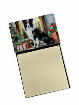 Border Collie Cozy Christmas Sticky Note Holder Refillable Dispenser product image at NuMercy