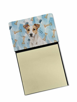 White and Tan Jack Russell Terrier Coworker Watercolor Sticky Note Holder Refillable Dispenser product image at NuMercy