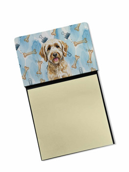 Yellow Labradoodle Coworker Watercolor Sticky Note Holder Refillable Dispenser product image at NuMercy