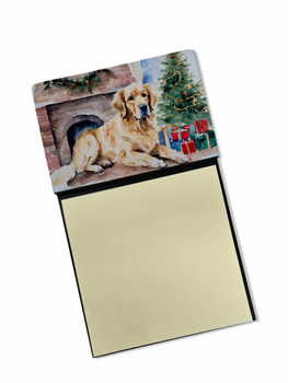 Golden Retriever Cozy Christmas Sticky Note Holder Refillable Dispenser DAC2666 product image at NuMercy