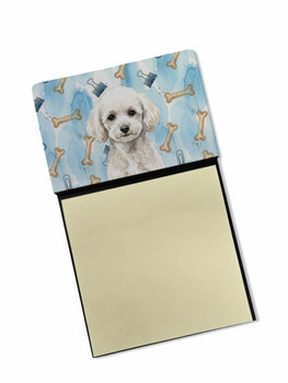 Toy White Poodle Coworker Watercolor Sticky Note Holder Refillable Dispenser product image at NuMercy