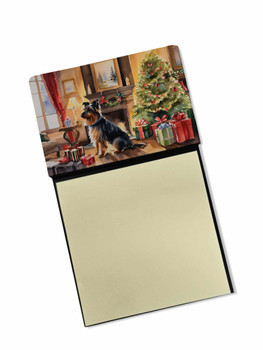 Australian Terrier Cozy Christmas Sticky Note Holder Refillable Dispenser product image at NuMercy