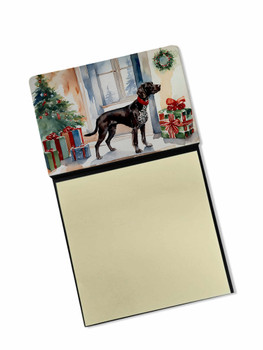 German Shorthaired Pointer Cozy Christmas Sticky Note Holder Refillable Dispenser product image at NuMercy