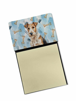 Wire Fox Terrier Coworker Watercolor Sticky Note Holder Refillable Dispenser product image at NuMercy