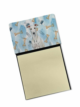 White Greyhound Coworker Watercolor Sticky Note Holder Refillable Dispenser product image at NuMercy