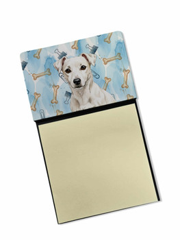 White Jack Russell Terrier Coworker Watercolor Sticky Note Holder Refillable Dispenser product image at NuMercy