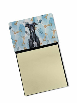 Black Whippet Coworker Watercolor Sticky Note Holder Refillable Dispenser product image at NuMercy