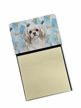 White Tibetan Spaniel Coworker Watercolor Sticky Note Holder Refillable Dispenser product image at NuMercy
