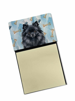Black Pomeranian Coworker Watercolor Sticky Note Holder Refillable Dispenser product image at NuMercy