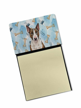 Brindle and White Bull Terrier Coworker Watercolor Sticky Note Holder Refillable Dispenser product image at NuMercy