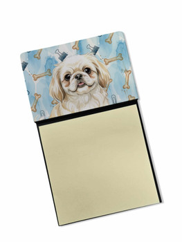 Cream Pekingese Coworker Watercolor Sticky Note Holder Refillable Dispenser product image at NuMercy
