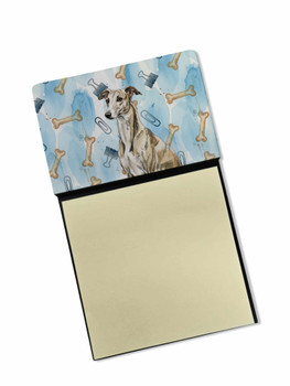 Brindle Whippet Coworker Watercolor Sticky Note Holder Refillable Dispenser product image at NuMercy