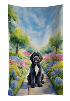 Portuguese Water Dog Spring Path Kitchen Towel Dish Cloths product image at NuMercy