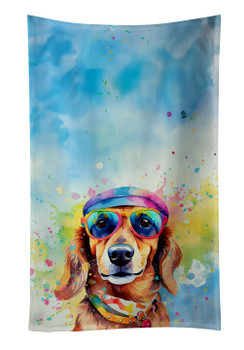 Dachshund Hippie Dawg Kitchen Towel Dish Cloths DAC2498 product image at NuMercy