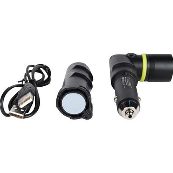8-N-1 Car Charger Power Bank Auto Safety Tool, black color, with car charger and cable, compact power bank.