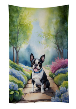 Boston Terrier Spring Path Kitchen Towel Dish Cloths DAC6578 product image at NuMercy
