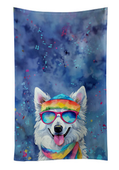 American Eskimo Hippie Dawg Kitchen Towel Dish Cloths product image at NuMercy