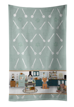 Blue and Tan Puppy Cut Yorkshire Terrier in the Kitchen Kitchen Towel Dish Cloths product image at NuMercy
