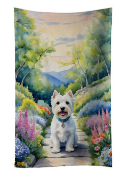 Westie Spring Path Kitchen Towel Dish Cloths product image at NuMercy