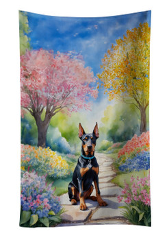 Doberman Pinscher Spring Path Kitchen Towel Dish Cloths product image at NuMercy