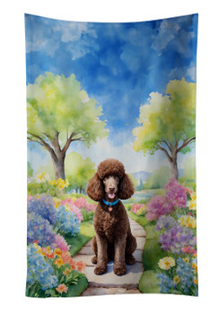Chocolate Poodle Spring Path Kitchen Towel Dish Cloths DAC6694 product image at NuMercy