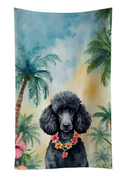Black Poodle Luau Kitchen Towel Dish Cloths DAC6497 product image at NuMercy