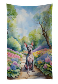 American Hairless Terrier Spring Garden Kitchen Towel Dish Cloths product image at NuMercy