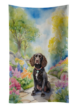 American Water Spaniel Spring Garden Kitchen Towel Dish Cloths product image at NuMercy