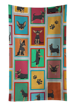 Lots of Black and Tan Chihuahua Kitchen Towel Dish Cloths product image at NuMercy