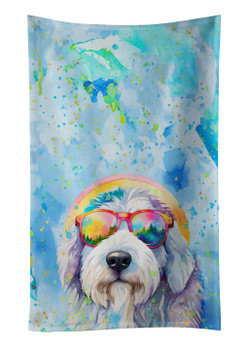 Old English Sheepdog Hippie Dawg Kitchen Towel Dish Cloths DAC2535 product image at NuMercy