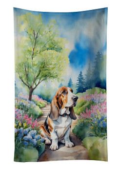 Basset Hound Spring Garden Kitchen Towel Dish Cloths product image at NuMercy