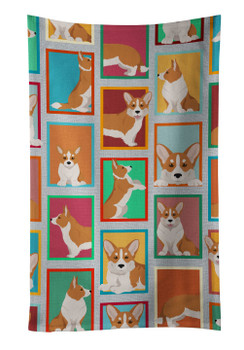 Lots of Red Cardigan Corgi Kitchen Towel Dish Cloths product image at NuMercy