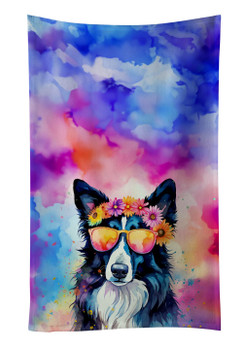 Border Collie Hippie Dawg Kitchen Towel Dish Cloths product image at NuMercy