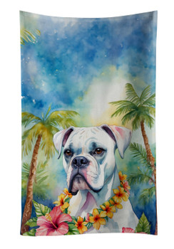 White Boxer Luau Kitchen Towel Dish Cloths DAC6386 product image at NuMercy