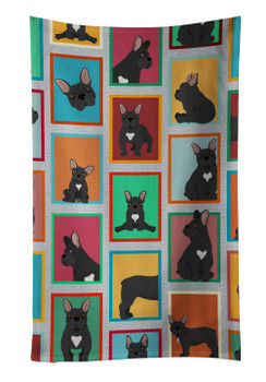 Lots of Black French Bulldog Kitchen Towel Dish Cloths product image at NuMercy