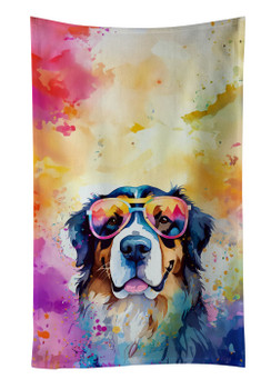 Bernese Mountain Dog Hippie Dawg Kitchen Towel Dish Cloths DAC2460 product image at NuMercy