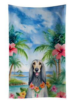 Afghan Hound Luau Kitchen Towel Dish Cloths product image at NuMercy