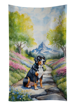 Greater Swiss Mountain Dog Spring Path Kitchen Towel Dish Cloths product image at NuMercy