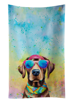 Chocolate Labrador Hippie Dawg Kitchen Towel Dish Cloths DAC2527 product image at NuMercy