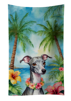 Italian Greyhound Luau Kitchen Towel Dish Cloths product image at NuMercy