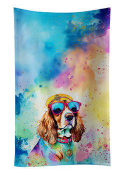 Cavalier Spaniel Hippie Dawg Kitchen Towel Dish Cloths DAC2484 product image at NuMercy