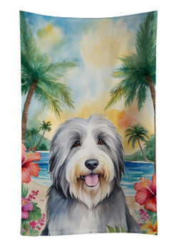Bearded Collie Luau Kitchen Towel Dish Cloths product image at NuMercy