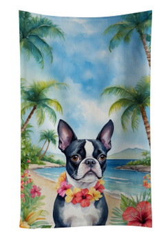 Boston Terrier Luau Kitchen Towel Dish Cloths DAC6381 product image at NuMercy