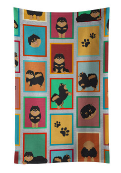 Lots of Black and Tan Pomeranian Kitchen Towel Dish Cloths product image at NuMercy