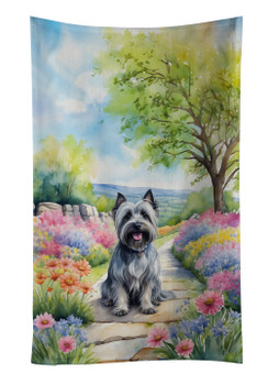 Skye Terrier Spring Path Kitchen Towel Dish Cloths product image at NuMercy