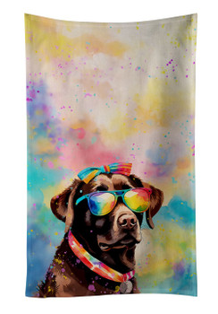 Chocolate Labrador Hippie Dawg Kitchen Towel Dish Cloths DAC2524 product image at NuMercy