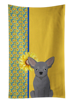 Summer Sunflowers Blue Chihuahua Kitchen Towel Dish Cloths product image at NuMercy