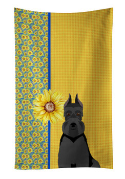 Summer Sunflowers Black Schnauzer Kitchen Towel Dish Cloths product image at NuMercy